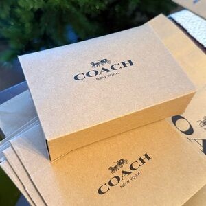 New. Coach SMALL gift box + Coach tissue paper and seal (sticker) Logo printed